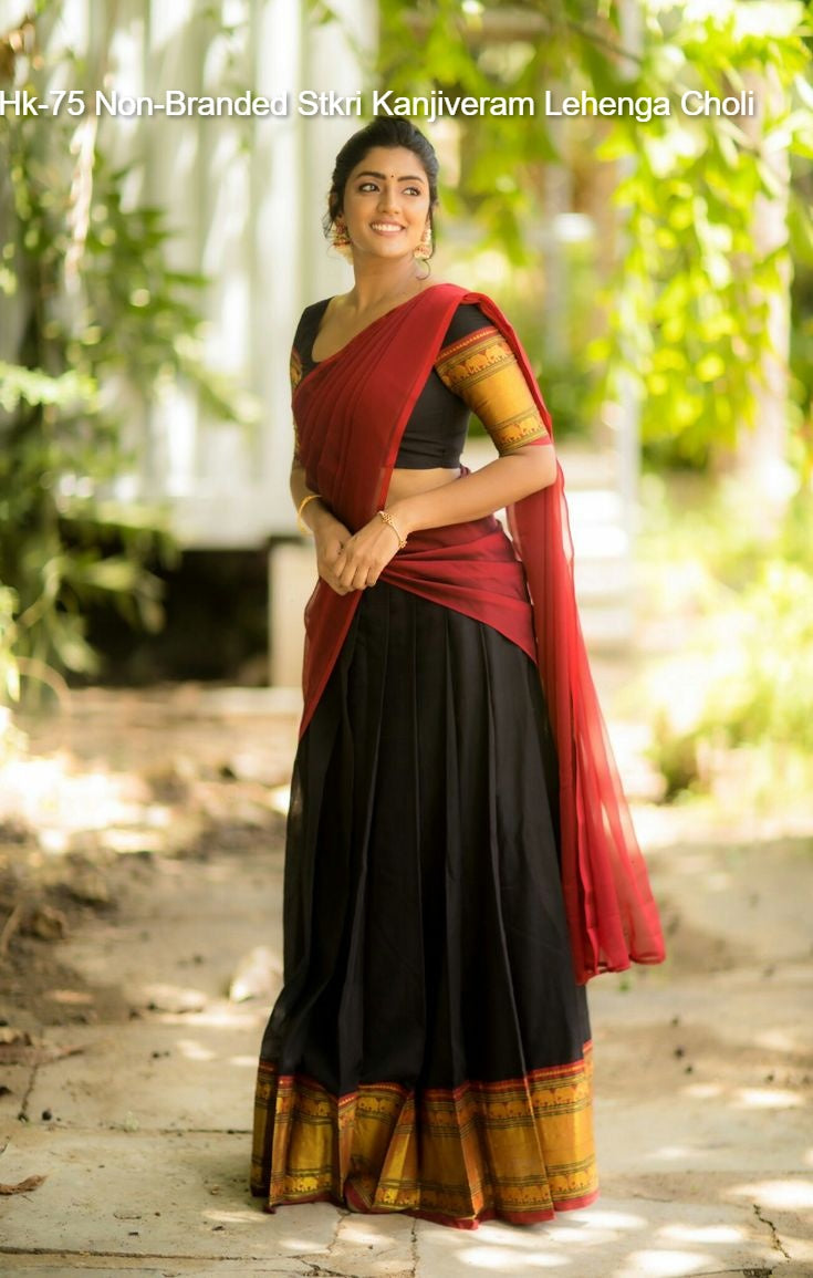 Hk-75 Non-Branded Stkri Kanjiveram Lehenga Choli