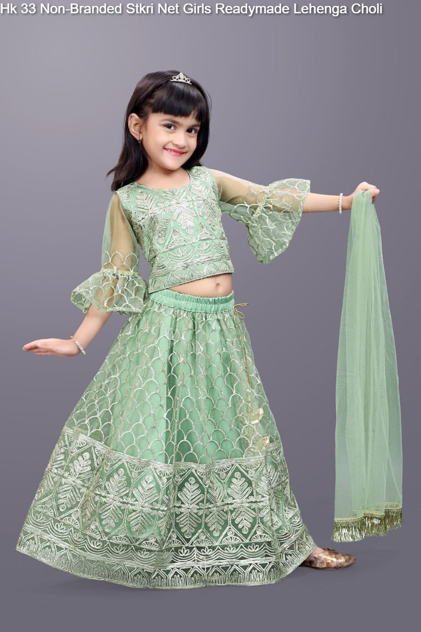 Hk 33 Non-Branded Stkri Net Girls Readymade Lehenga Choli