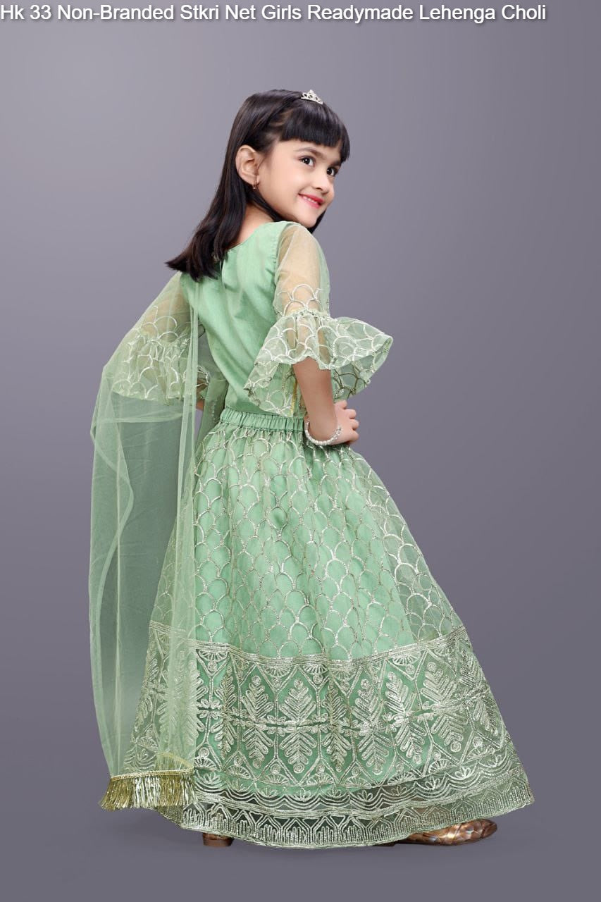 Hk 33 Non-Branded Stkri Net Girls Readymade Lehenga Choli