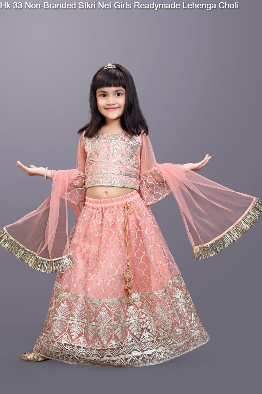 Hk 33 Non-Branded Stkri Net Girls Readymade Lehenga Choli