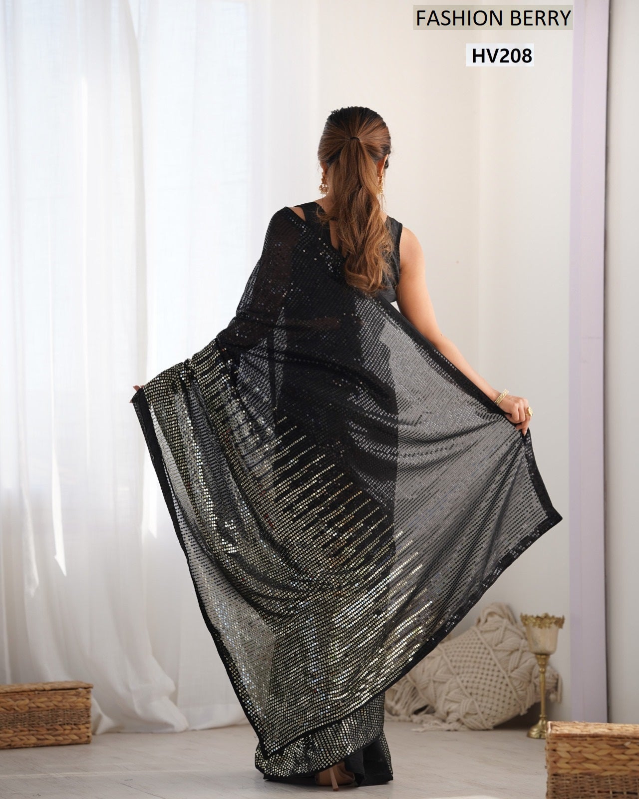 Hv208 Meena Fashion Berry Silk Sarees