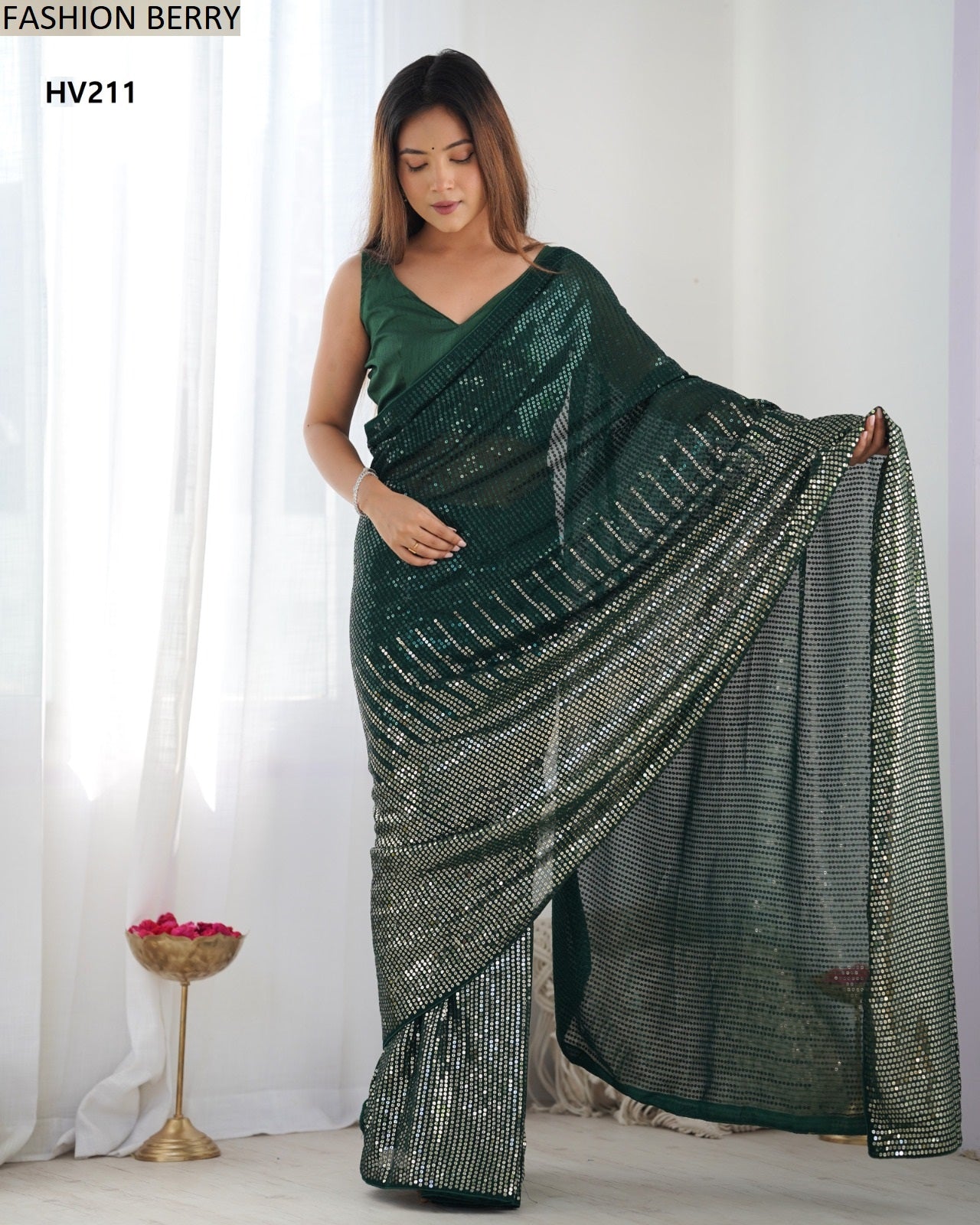 Hv211 Meena Fashion Berry Silk Sarees