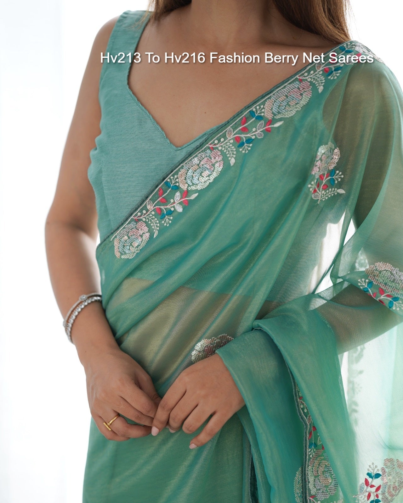 Hv213 To Hv216 Fashion Berry Net Sarees