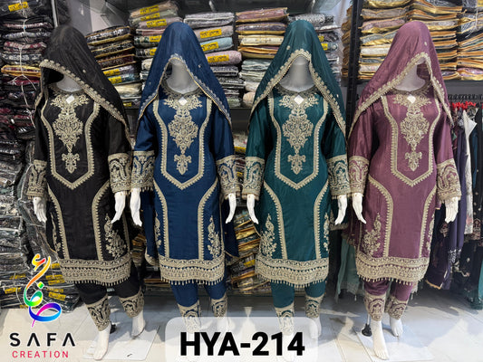 Hya-214 Safa Creation Emroidery Pakistani Readymade Suits