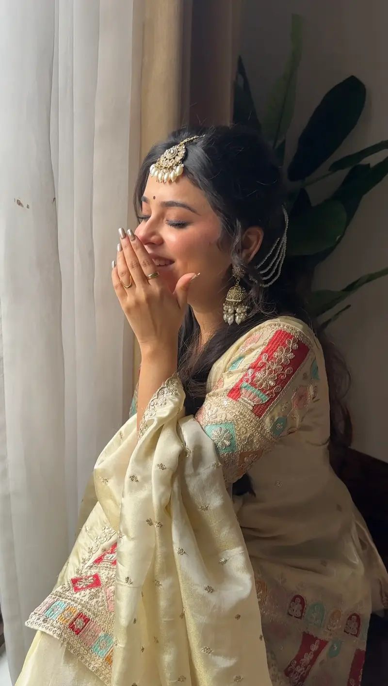 Chinon Silk Stkri Embroidery Work Readymade Suits