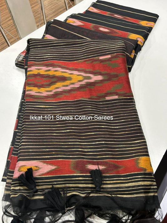Ikkat 101 Stwea Cotton Sarees
