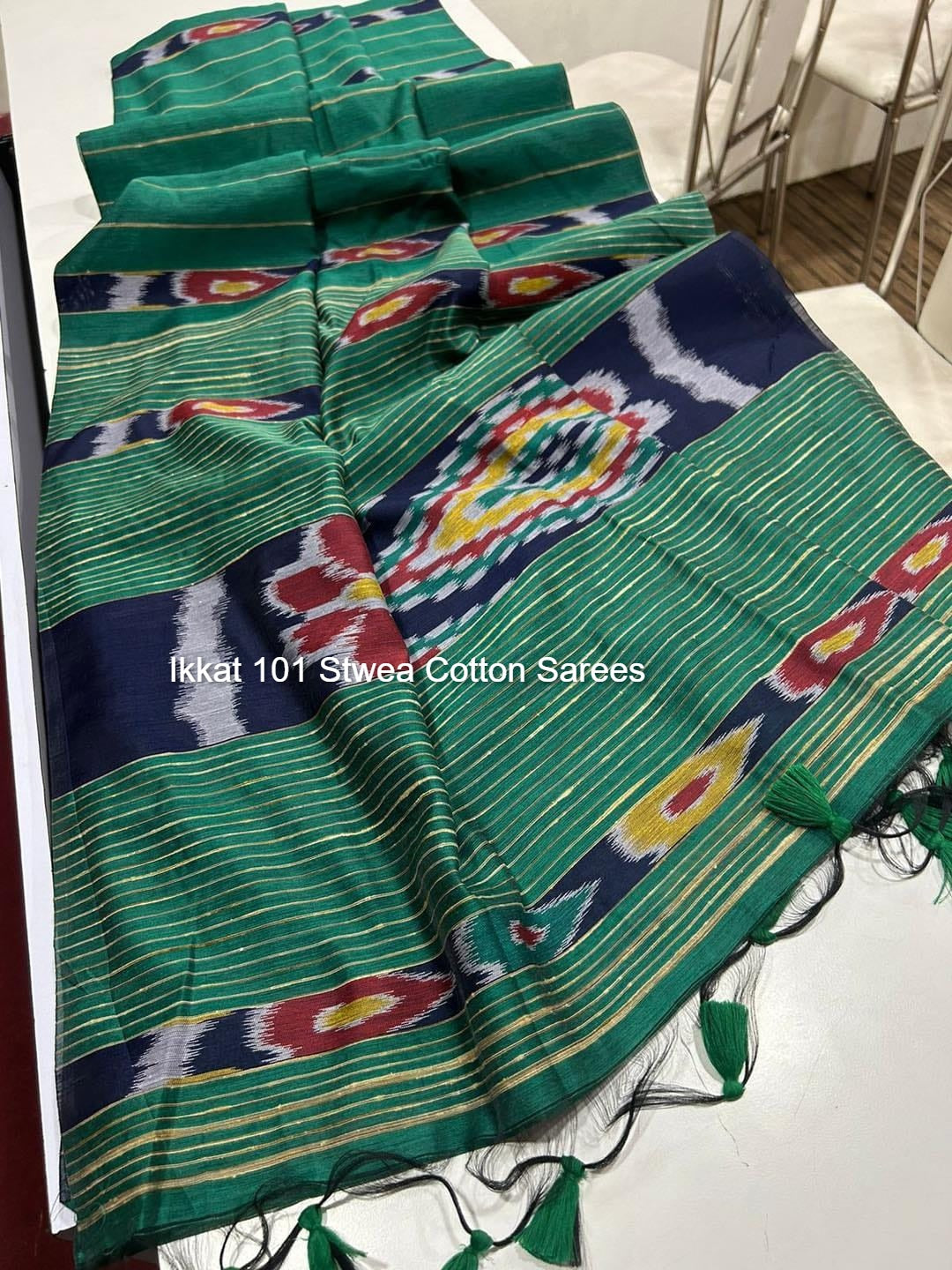 Ikkat 101 Stwea Cotton Sarees