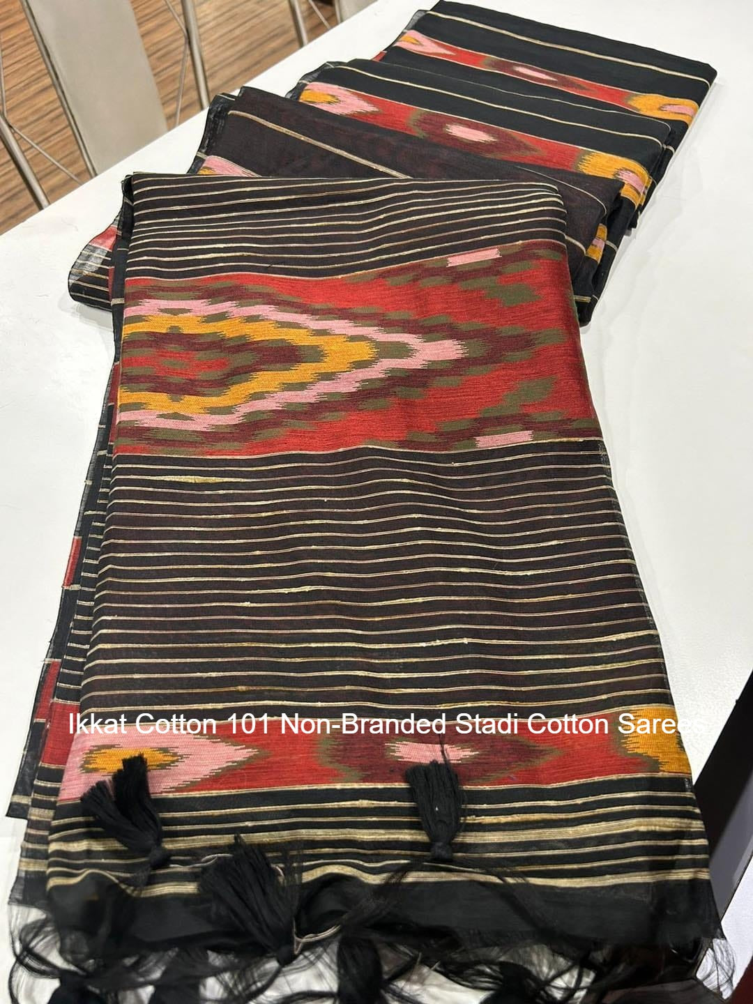 Ikkat Cotton 101 Non-Branded Stadi Cotton Sarees