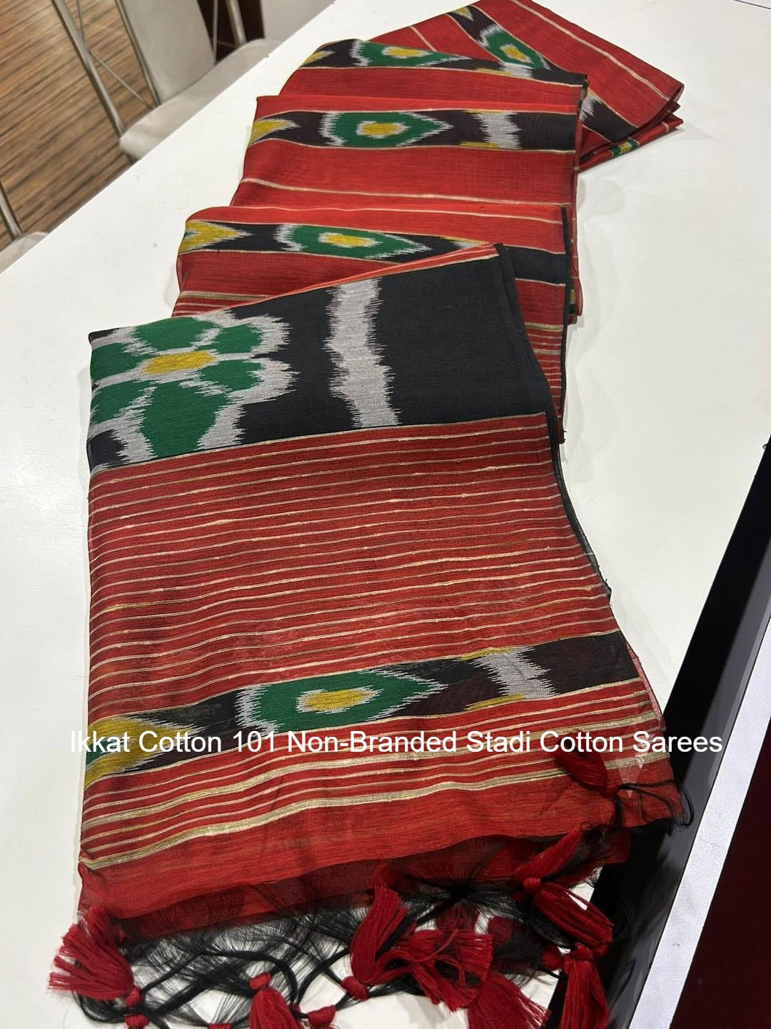 Ikkat Cotton 101 Non-Branded Stadi Cotton Sarees