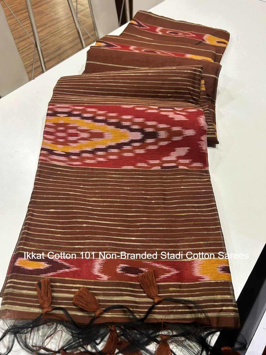 Ikkat Cotton 101 Non-Branded Stadi Cotton Sarees