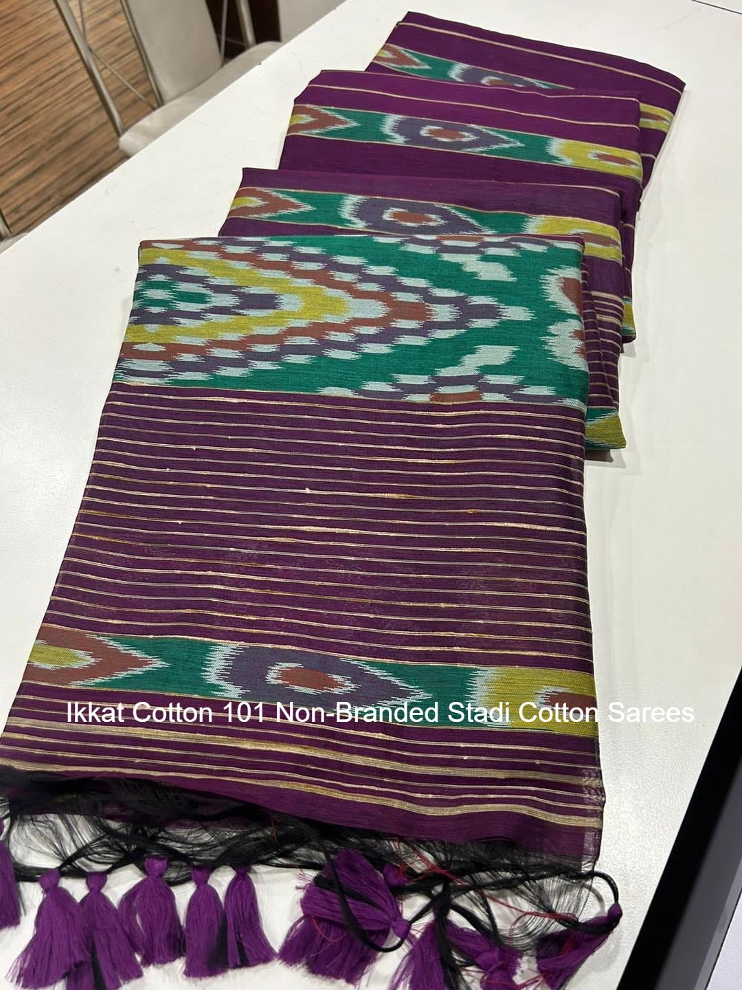 Ikkat Cotton 101 Non-Branded Stadi Cotton Sarees
