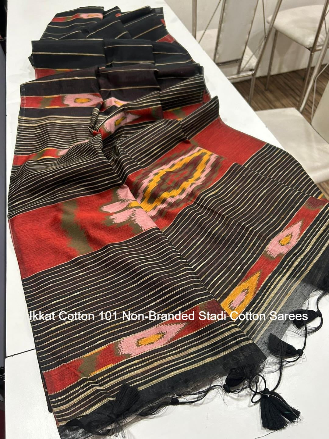 Ikkat Cotton 101 Non-Branded Stadi Cotton Sarees