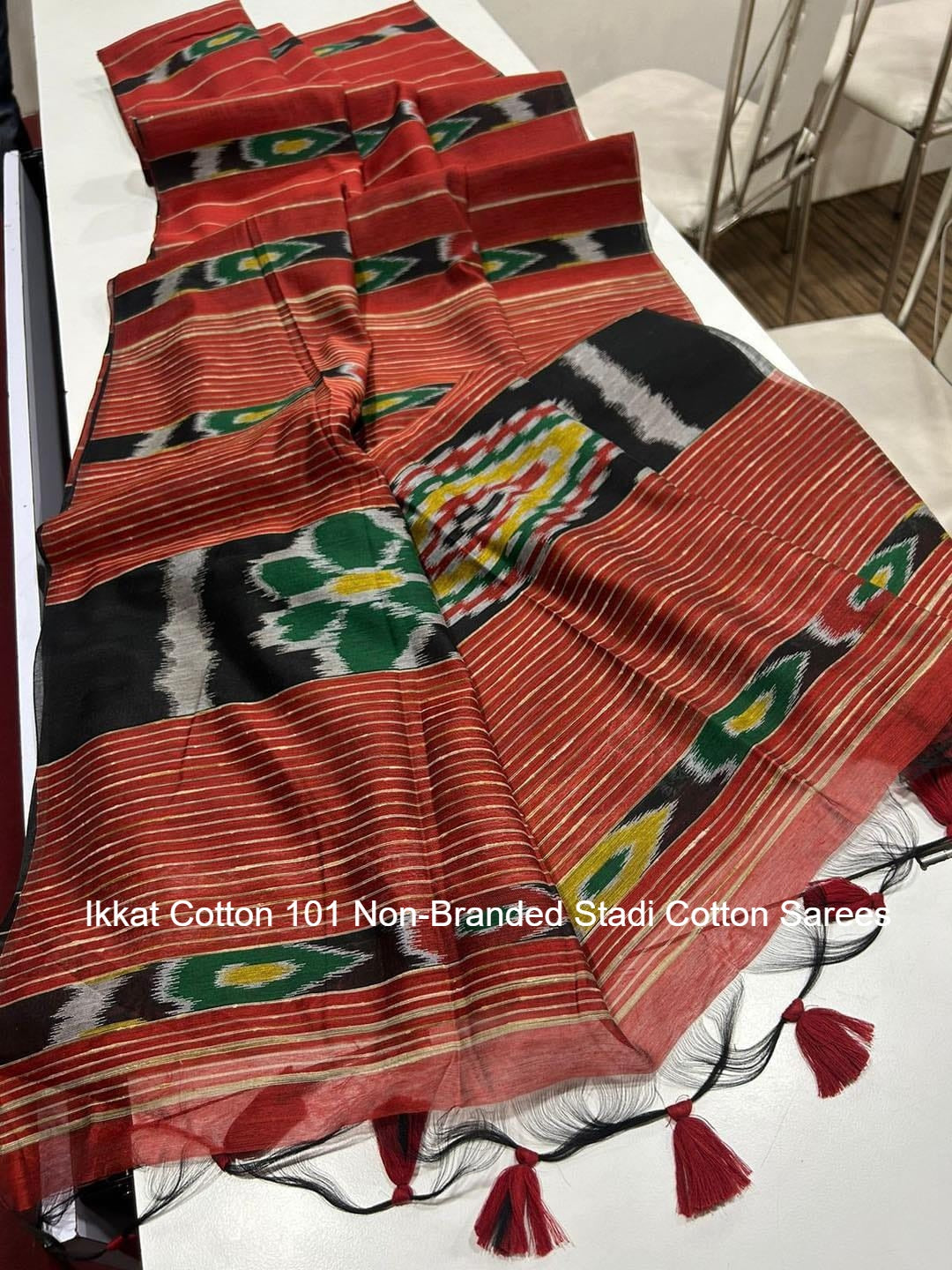 Ikkat Cotton 101 Non-Branded Stadi Cotton Sarees