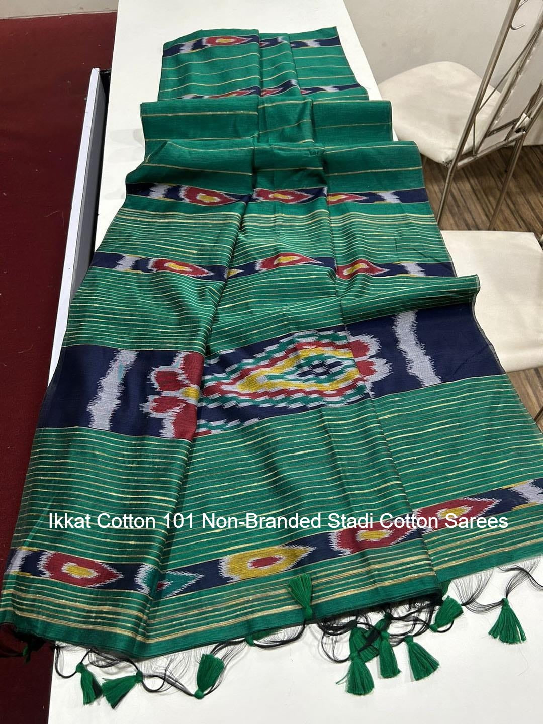 Ikkat Cotton 101 Non-Branded Stadi Cotton Sarees