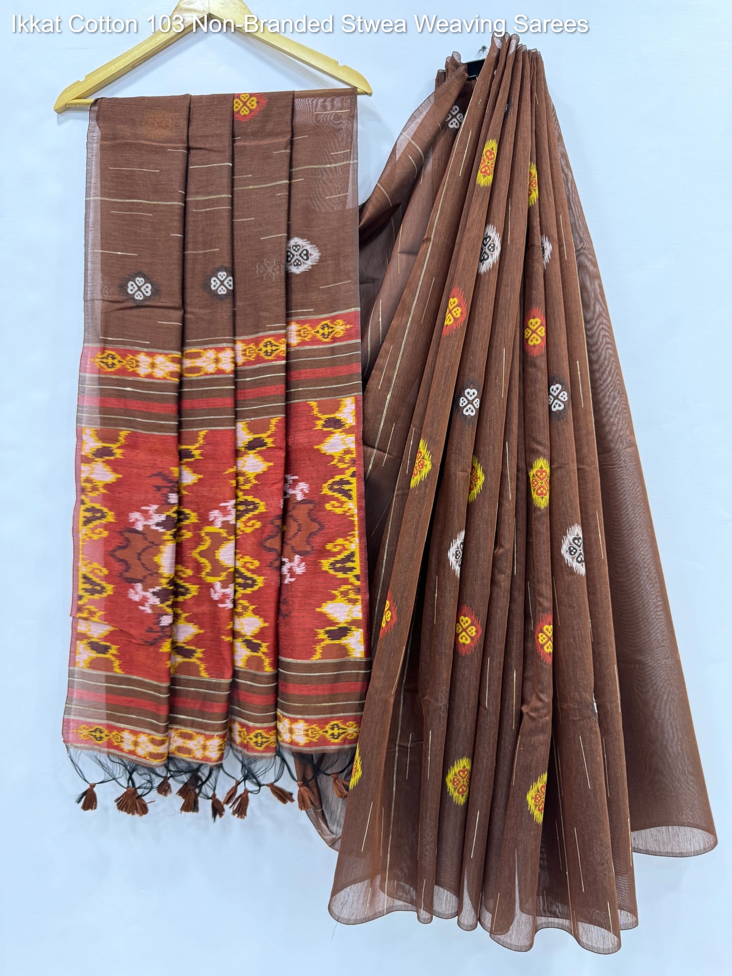 Ikkat Cotton 103 Non-Branded Stwea Weaving Sarees