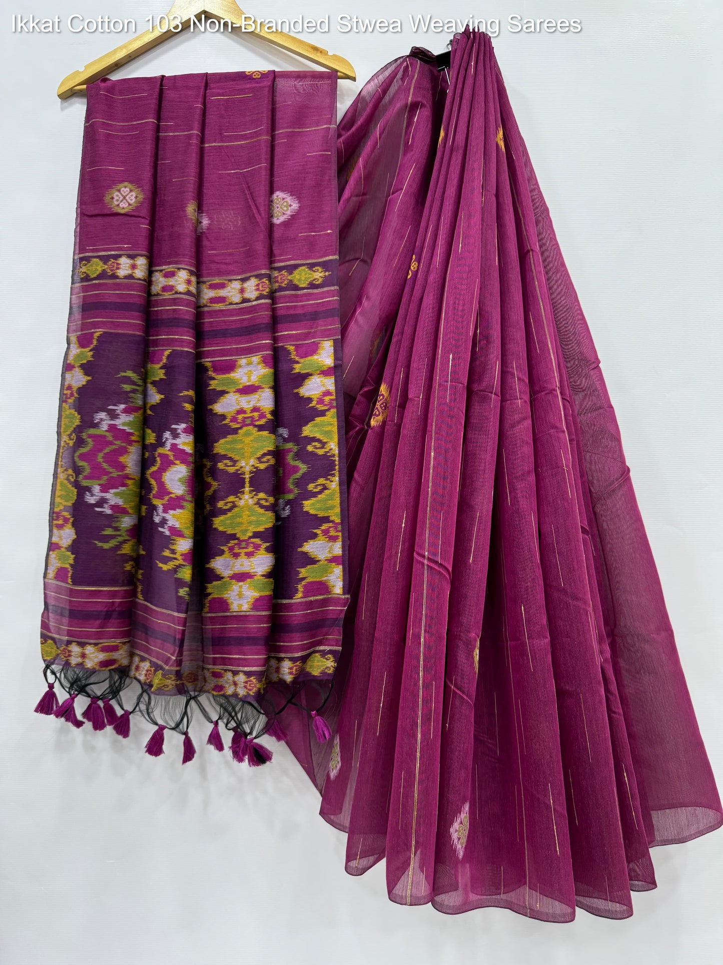 Ikkat Cotton 103 Non-Branded Stwea Weaving Sarees