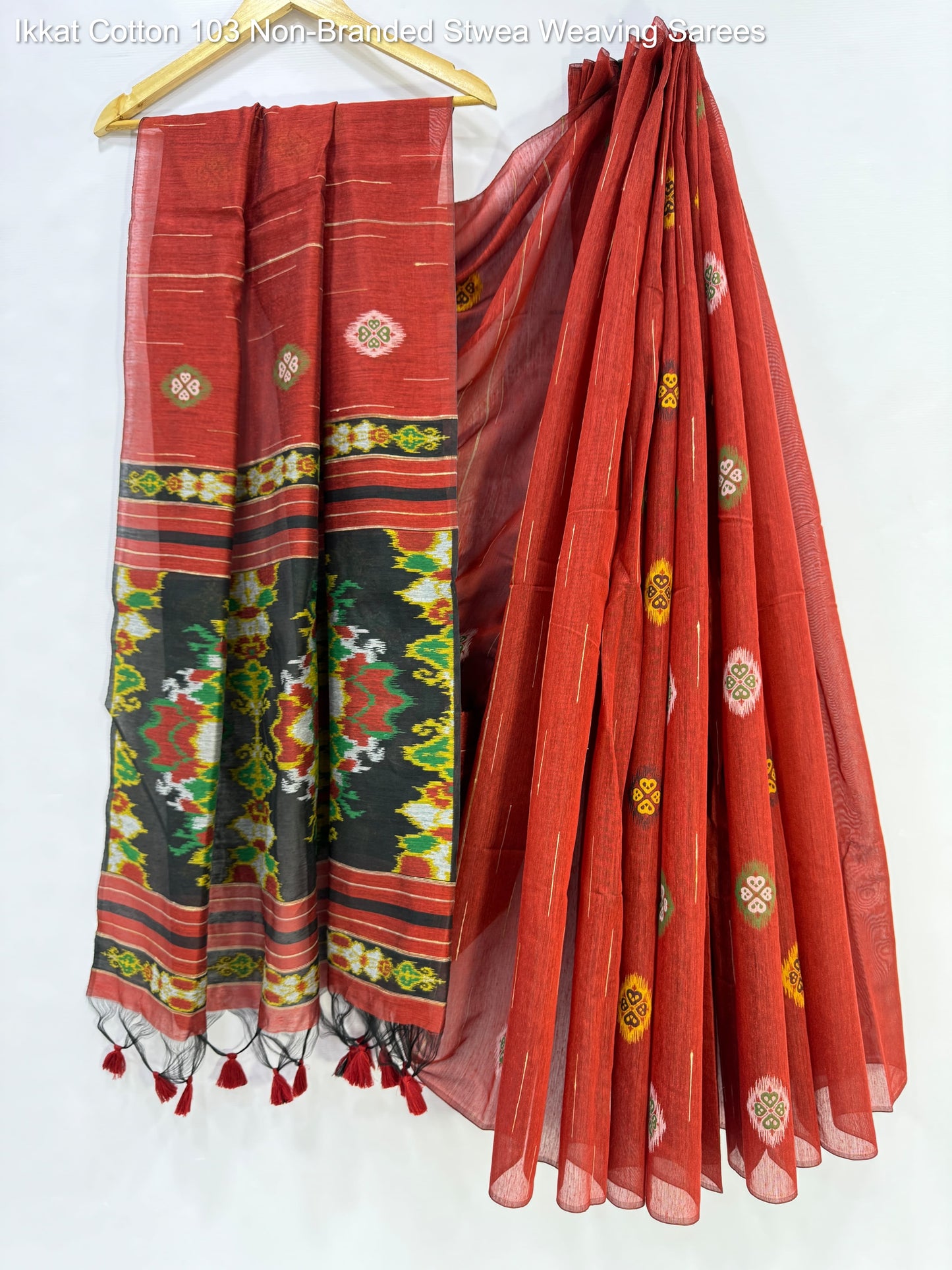 Ikkat Cotton 103 Non-Branded Stwea Weaving Sarees