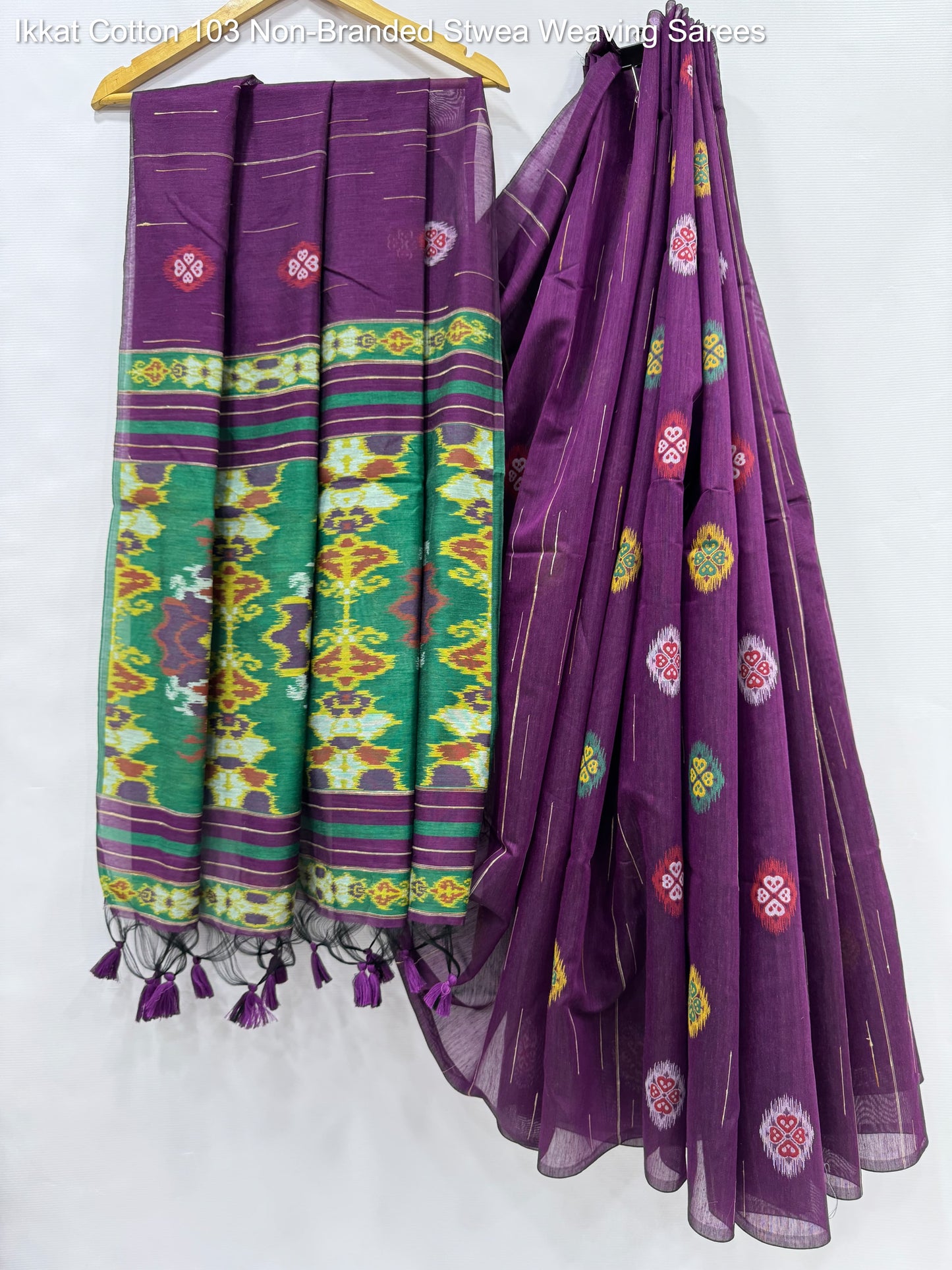 Ikkat Cotton 103 Non-Branded Stwea Weaving Sarees