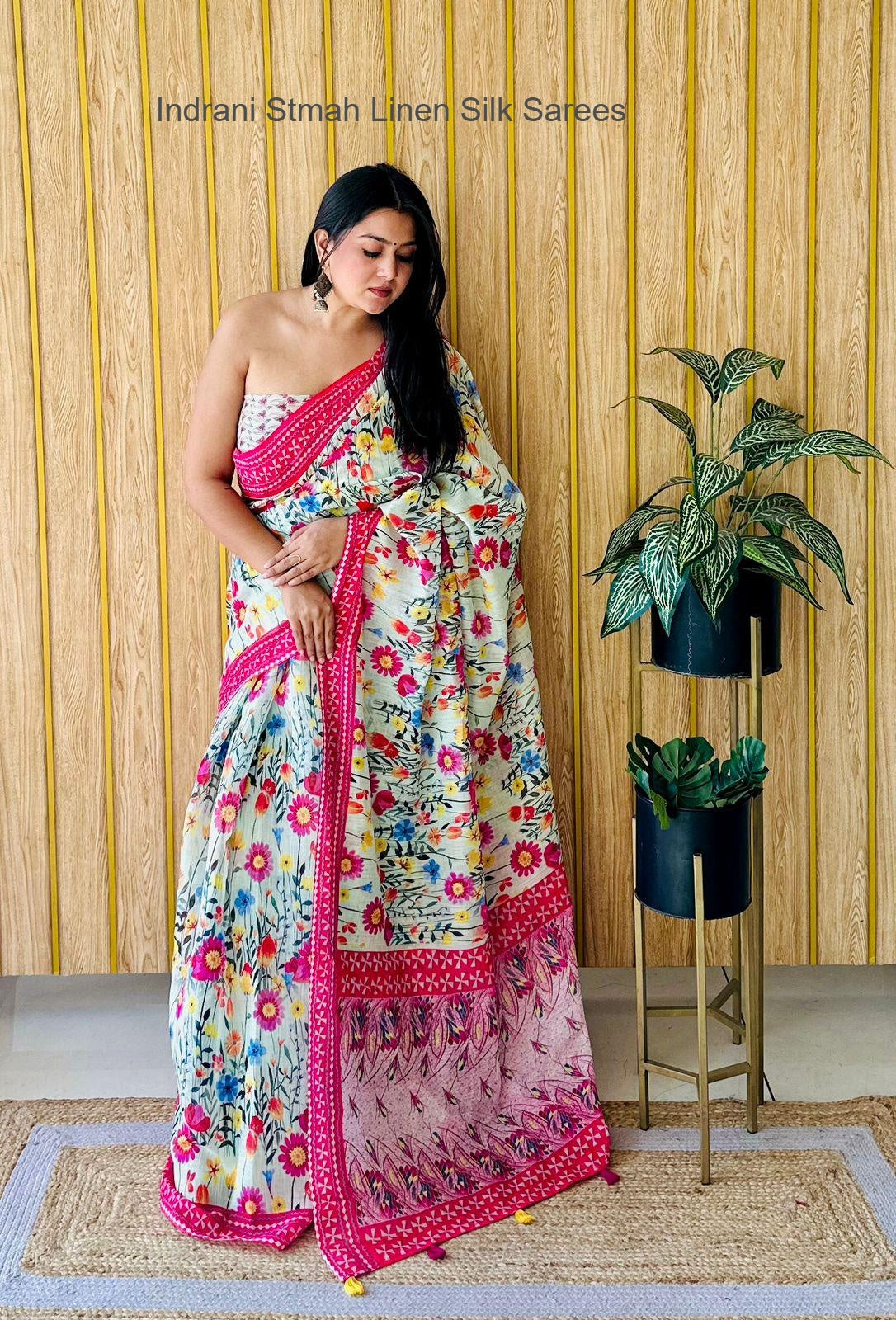 Indrani Stmah Linen Silk Sarees