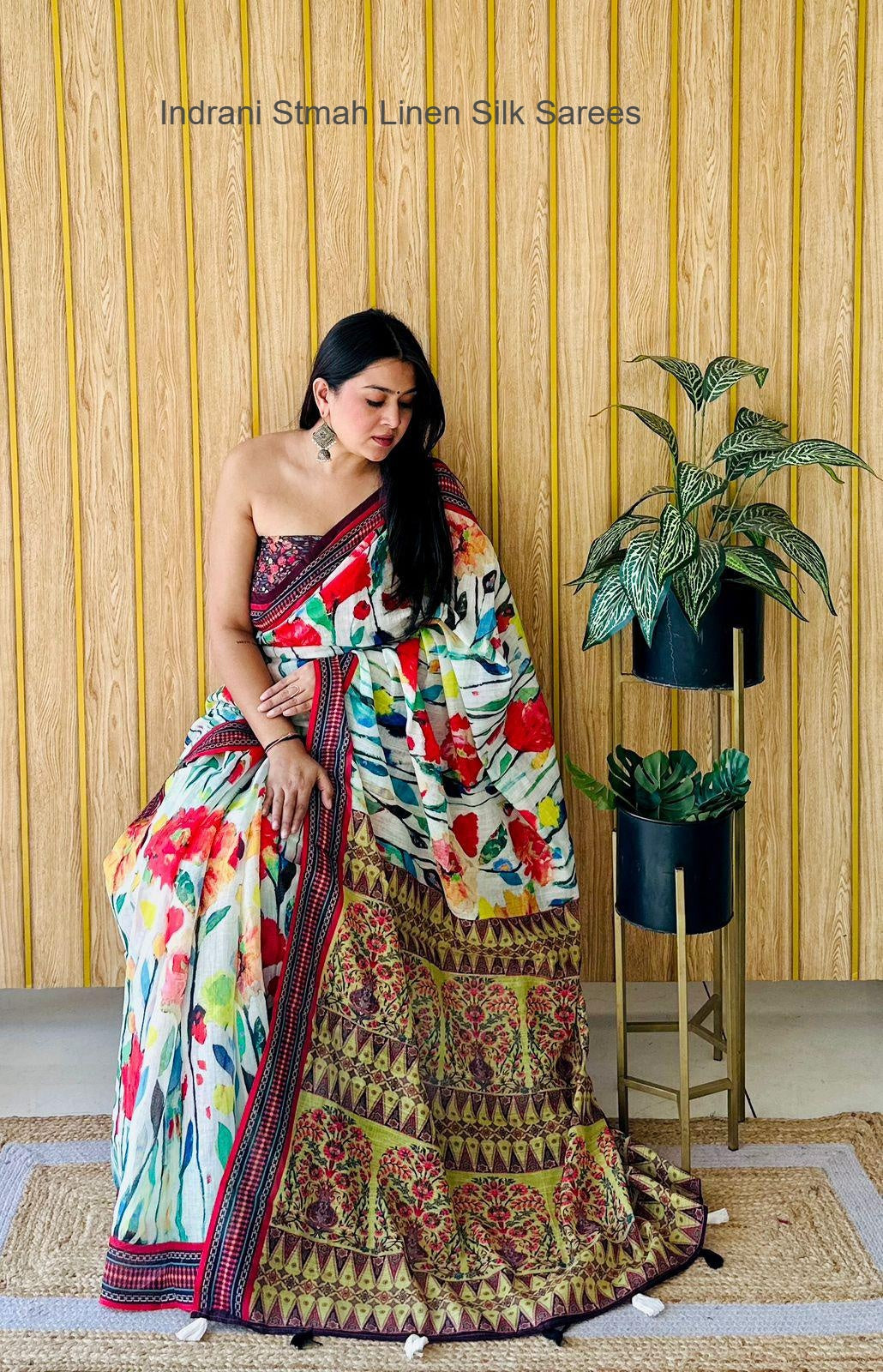 Indrani Stmah Linen Silk Sarees