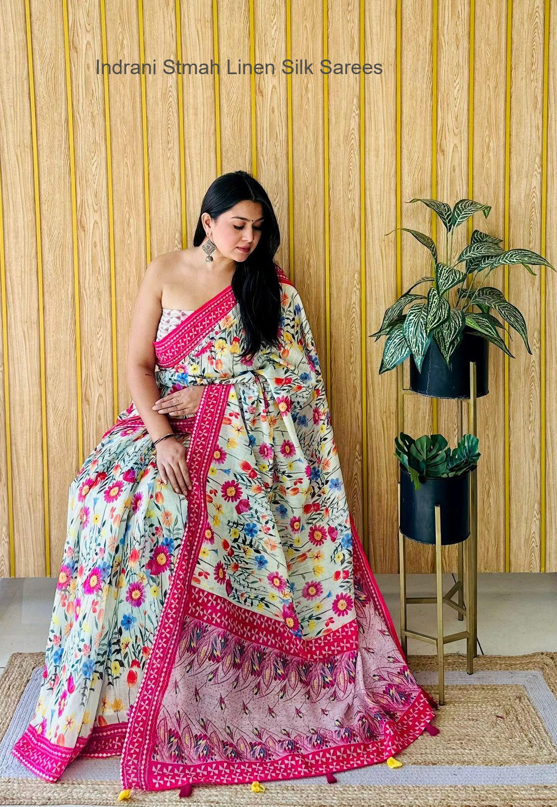 Indrani Stmah Linen Silk Sarees