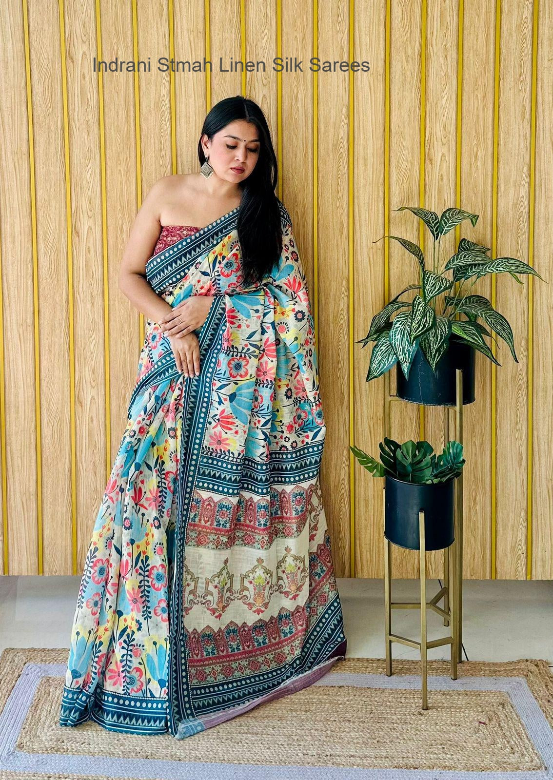 Indrani Stmah Linen Silk Sarees