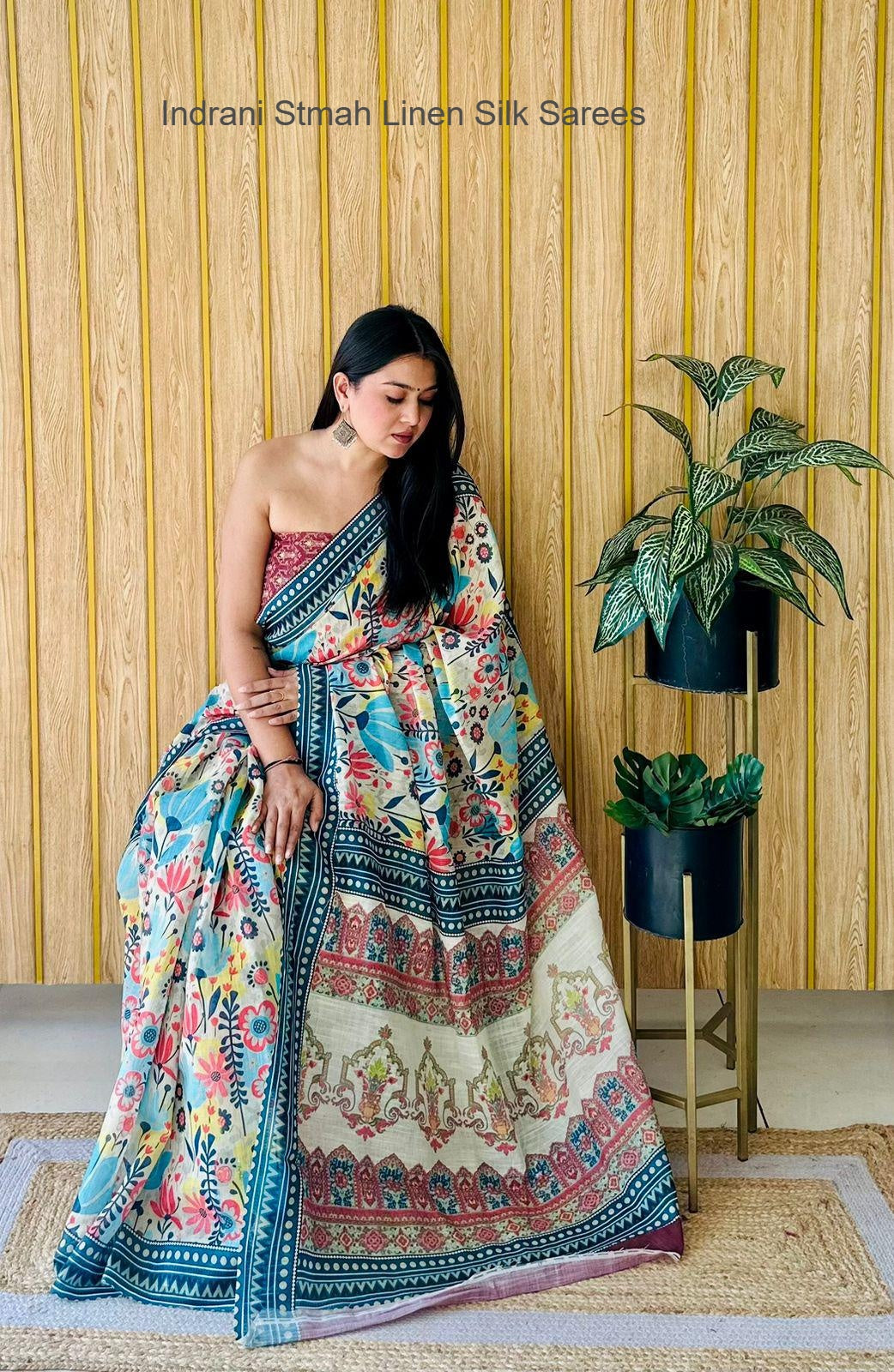 Indrani Stmah Linen Silk Sarees