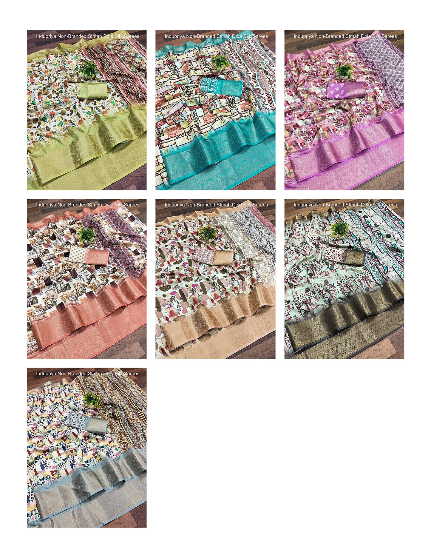 Indupriya Non-Branded Stmah Dola Silk Sarees