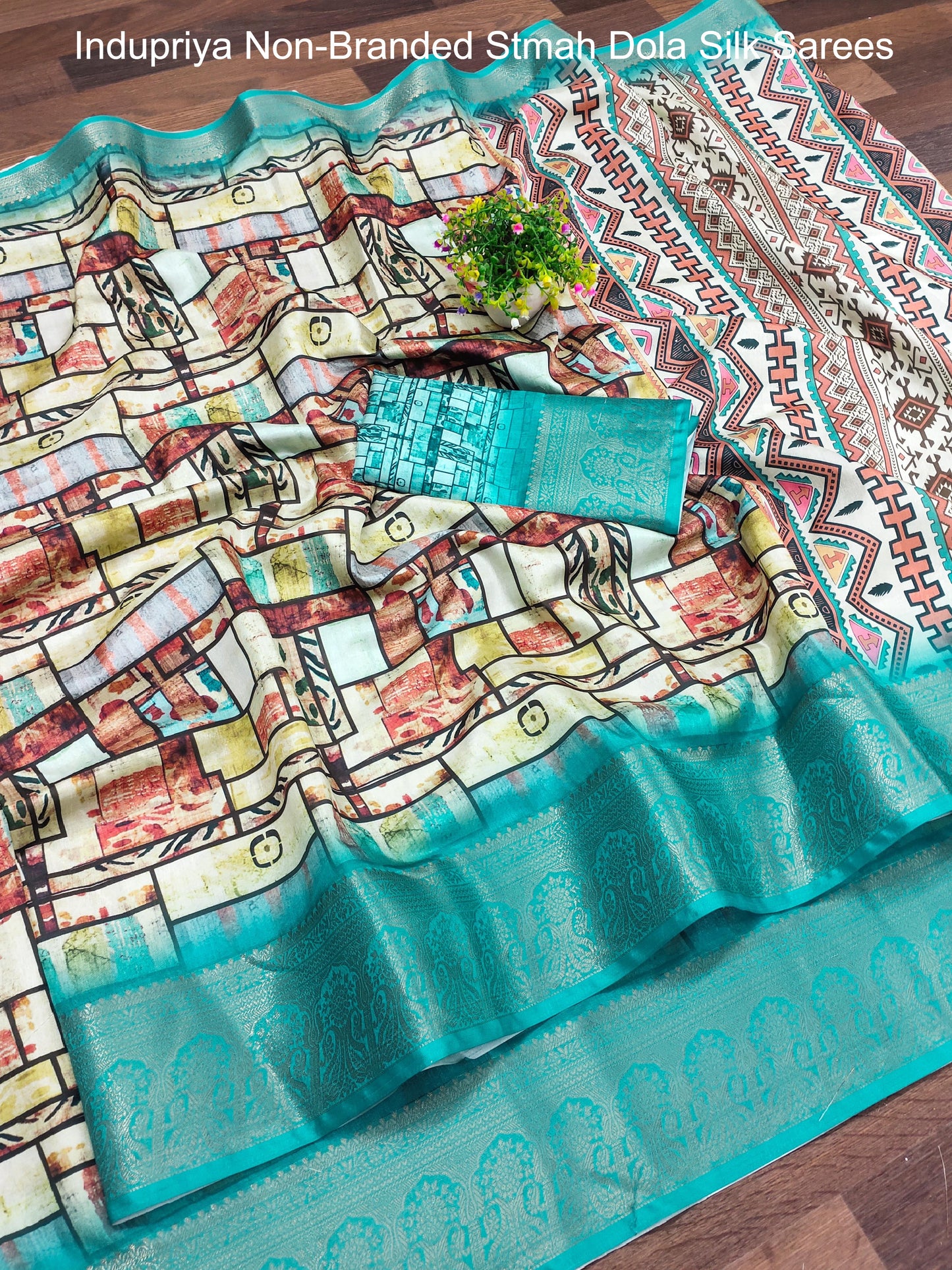 Indupriya Non-Branded Stmah Dola Silk Sarees