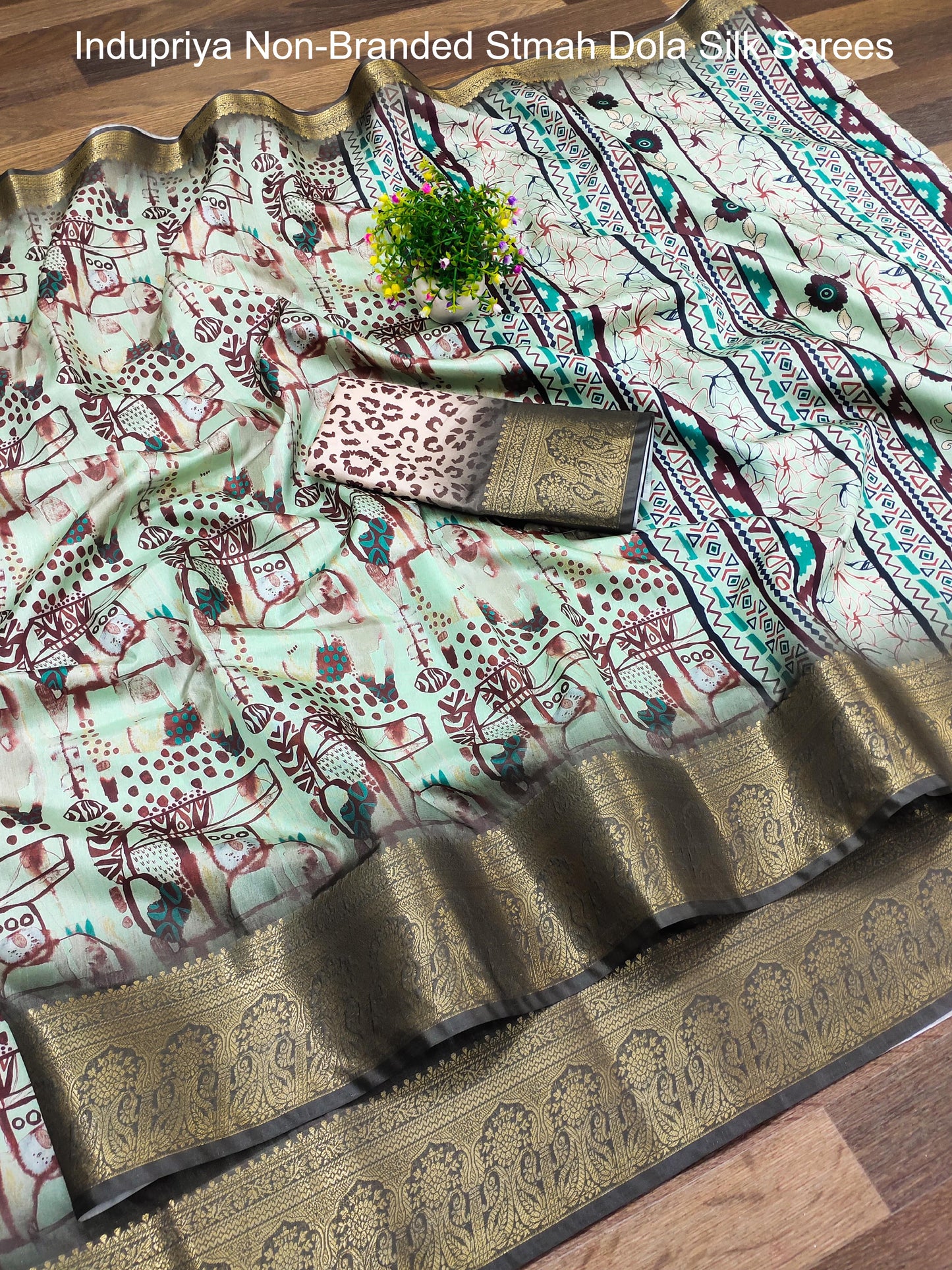 Indupriya Non-Branded Stmah Dola Silk Sarees