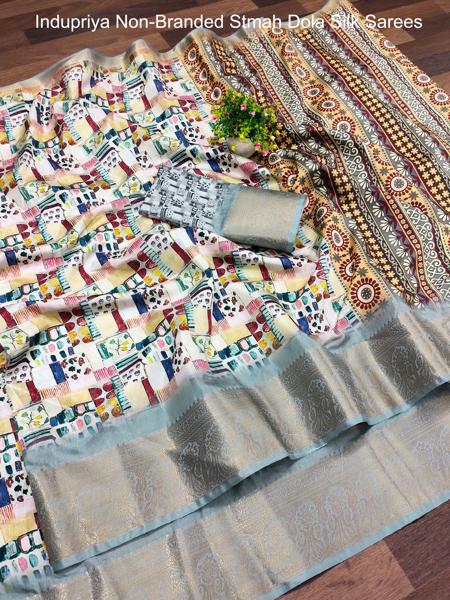 Indupriya Non-Branded Stmah Dola Silk Sarees