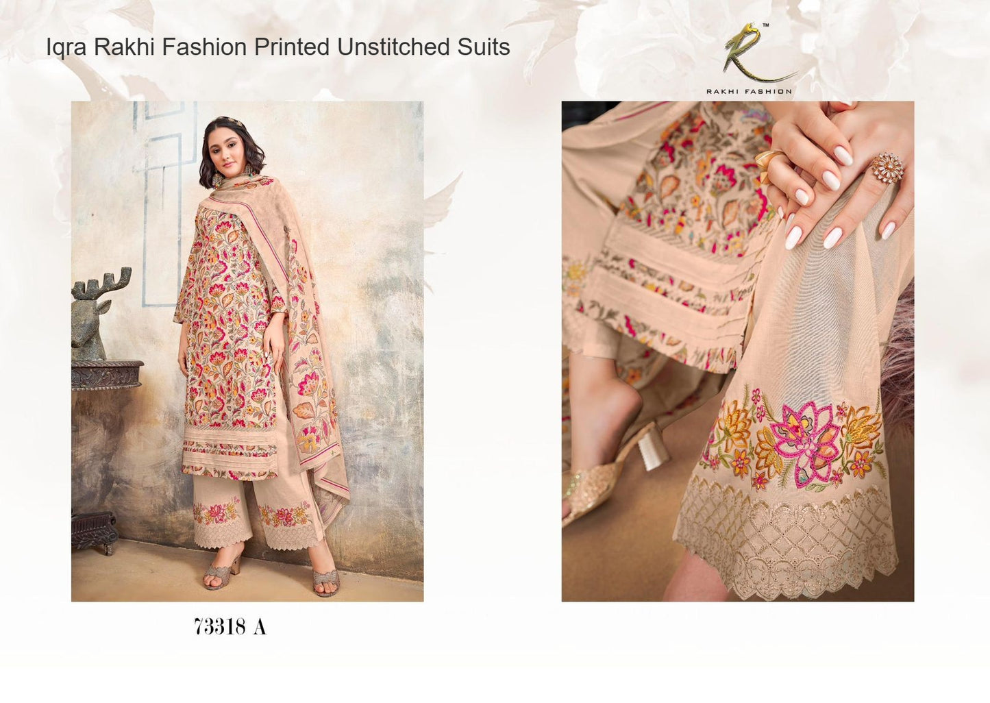 Iqra Rakhi Fashion Printed Unstitched Suits