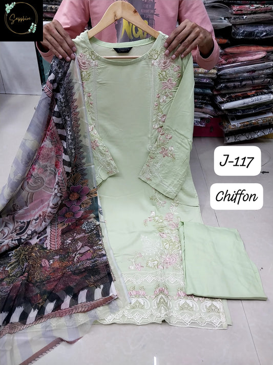 J-117 Sapphire Patches Pakistani Readymade Suits