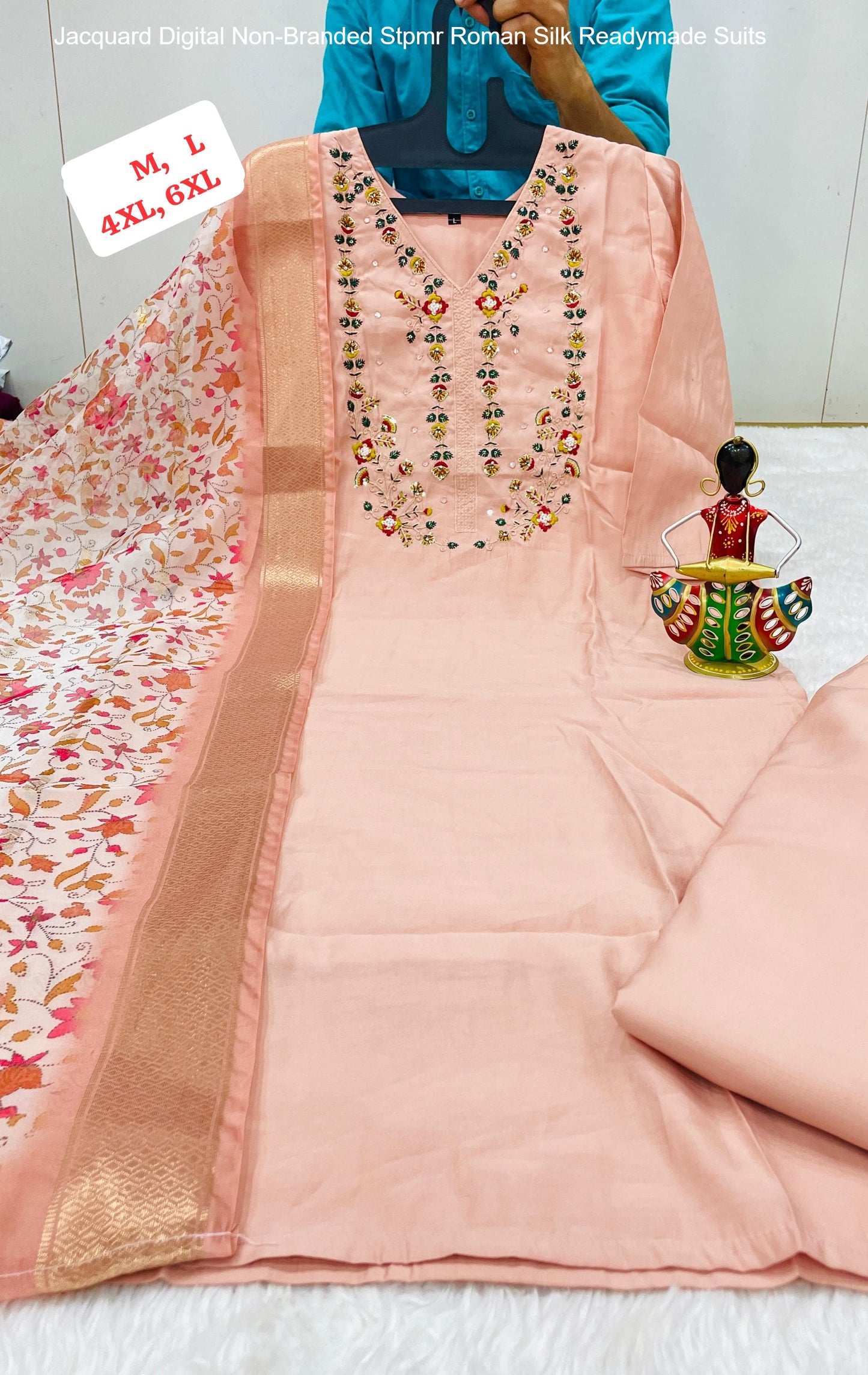 Jacquard Digital Non-Branded Stpmr Roman Silk Readymade Suits