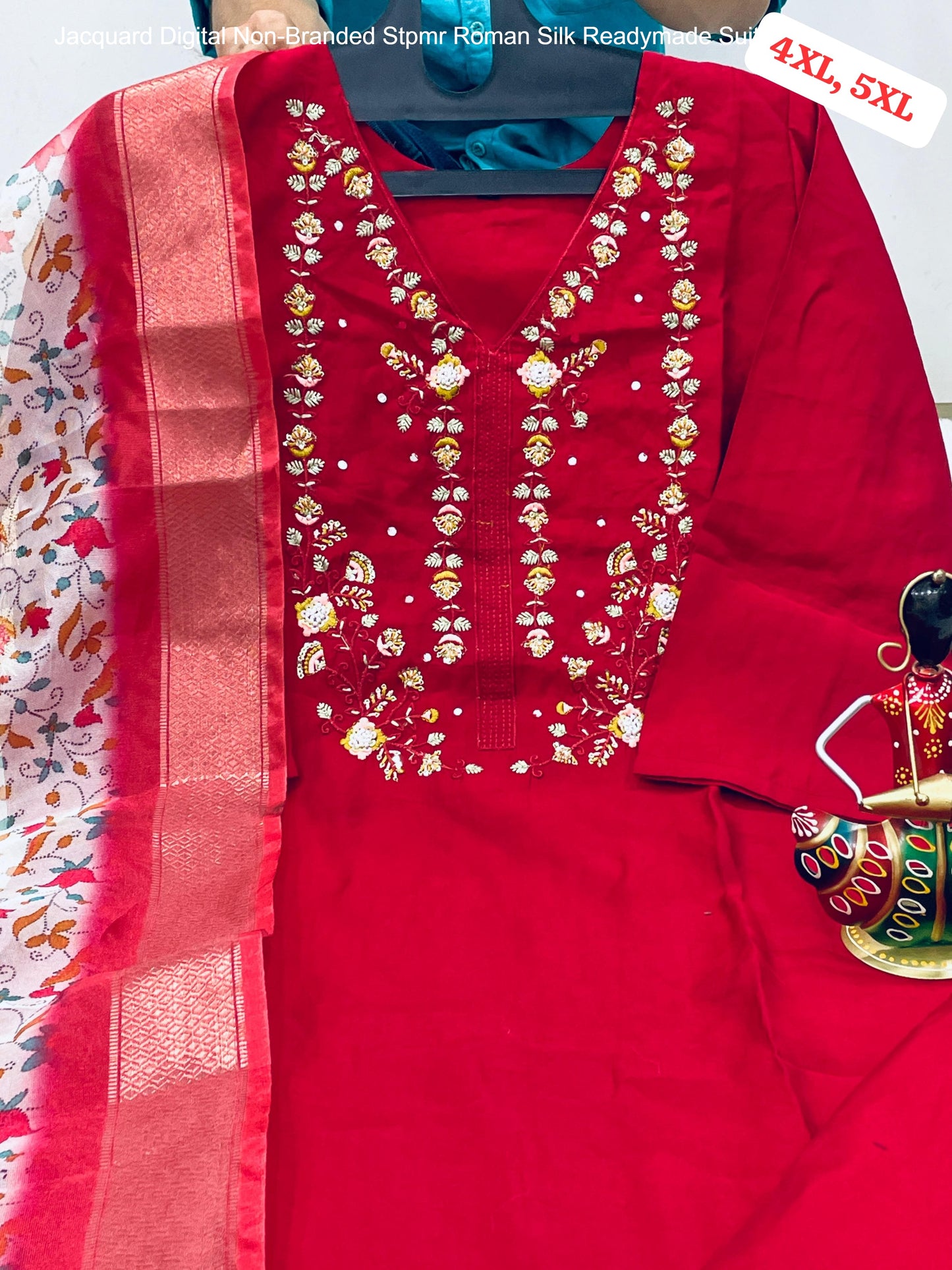 Jacquard Digital Non-Branded Stpmr Roman Silk Readymade Suits