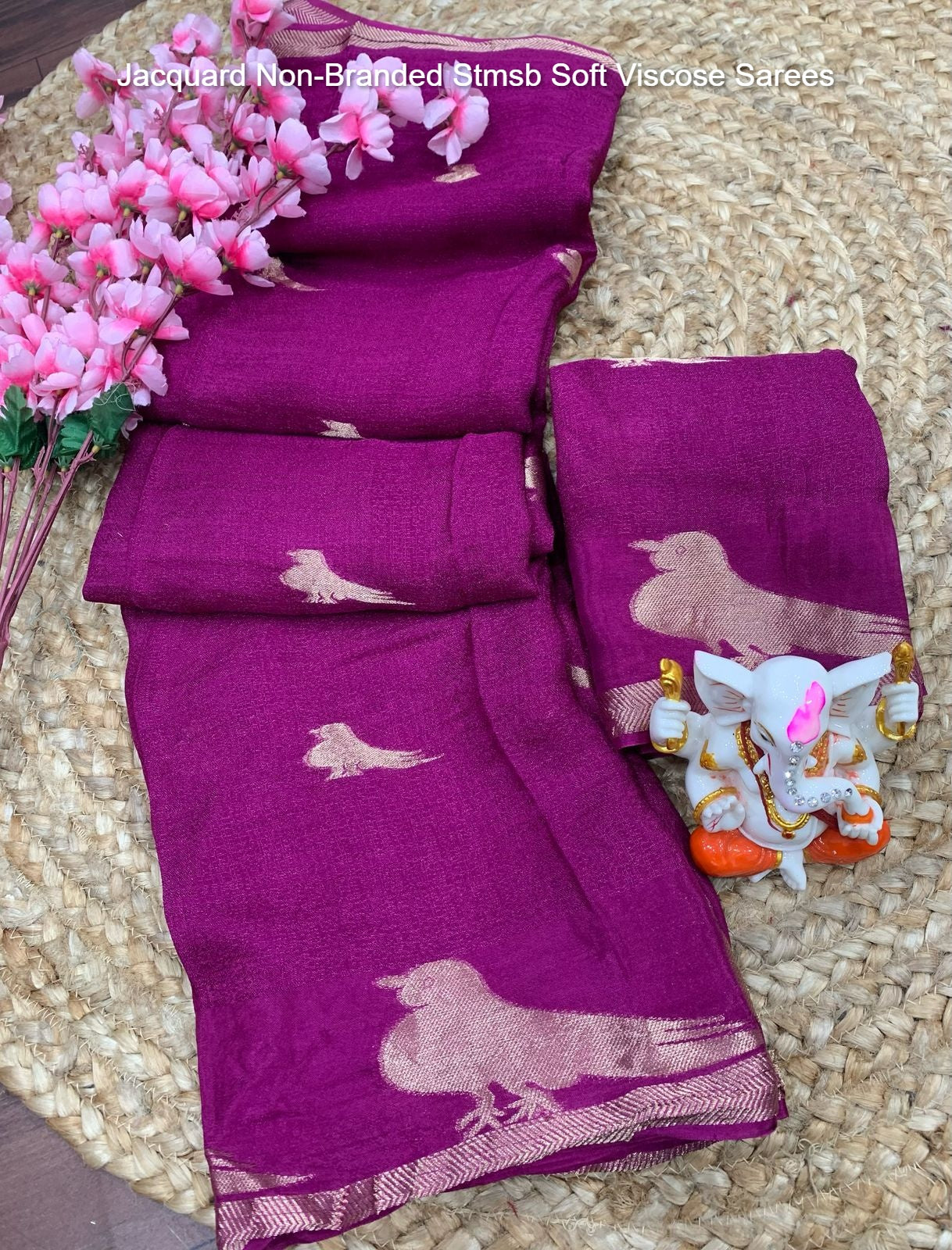 Jacquard Non-Branded Stmsb Soft Viscose Sarees