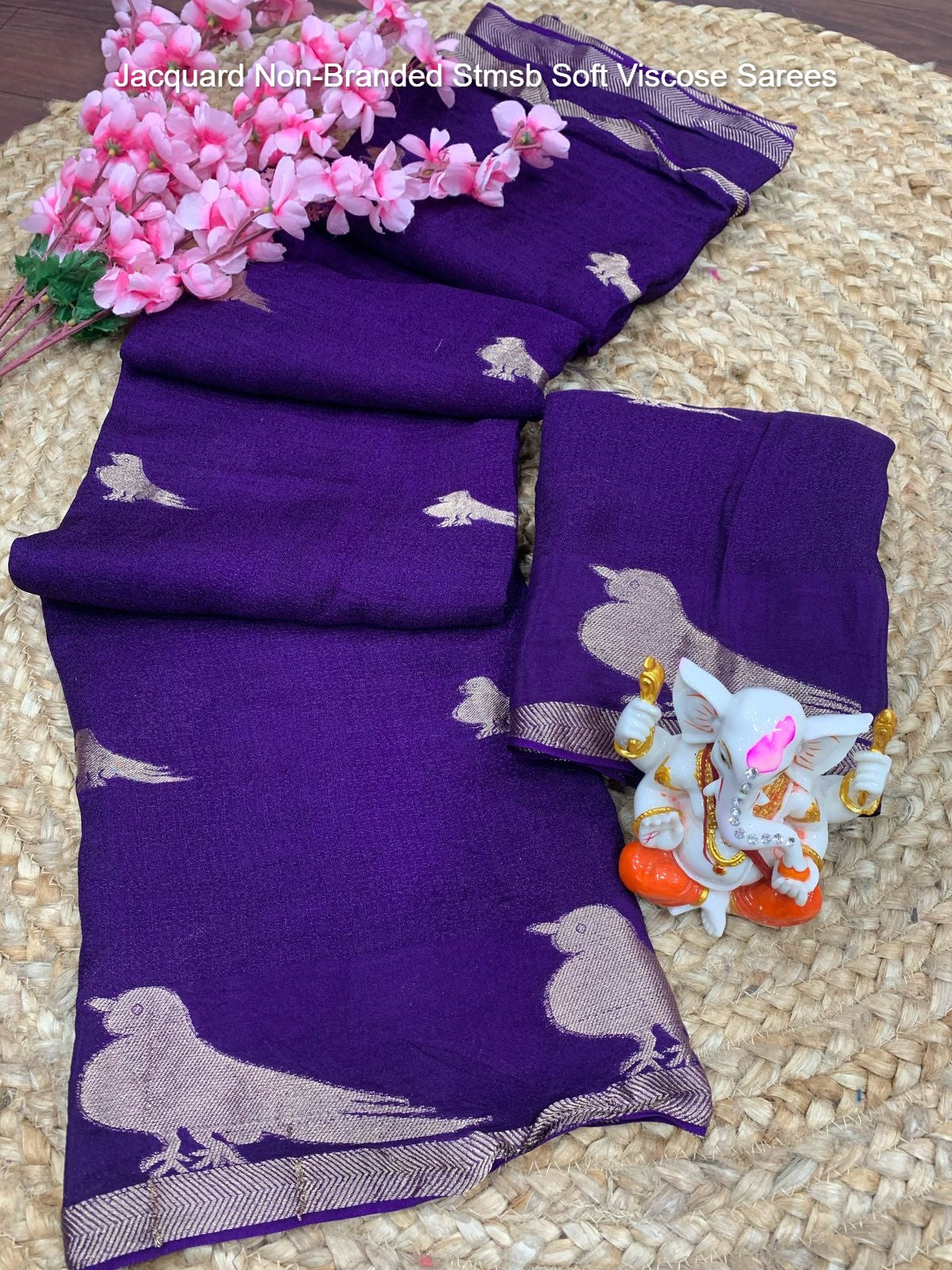 Jacquard Non-Branded Stmsb Soft Viscose Sarees