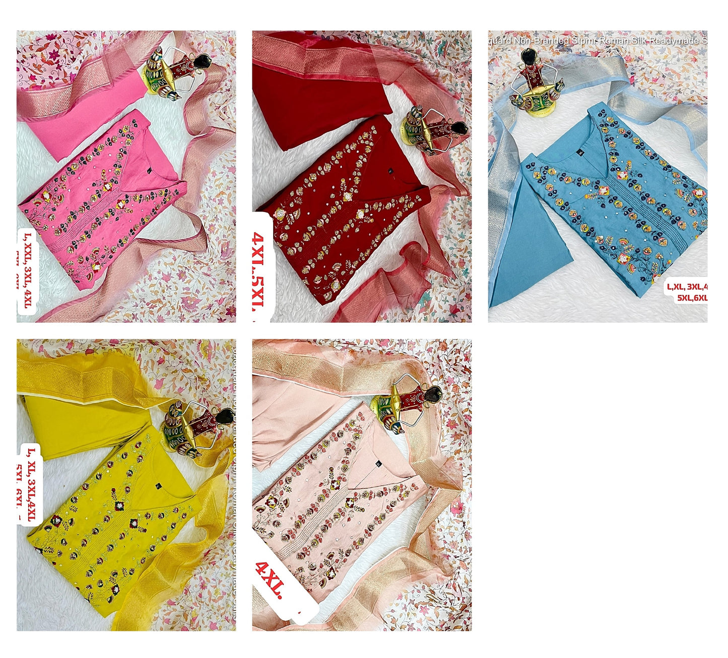 Jacquard Non-Branded Stpmr Roman Silk Readymade Suits