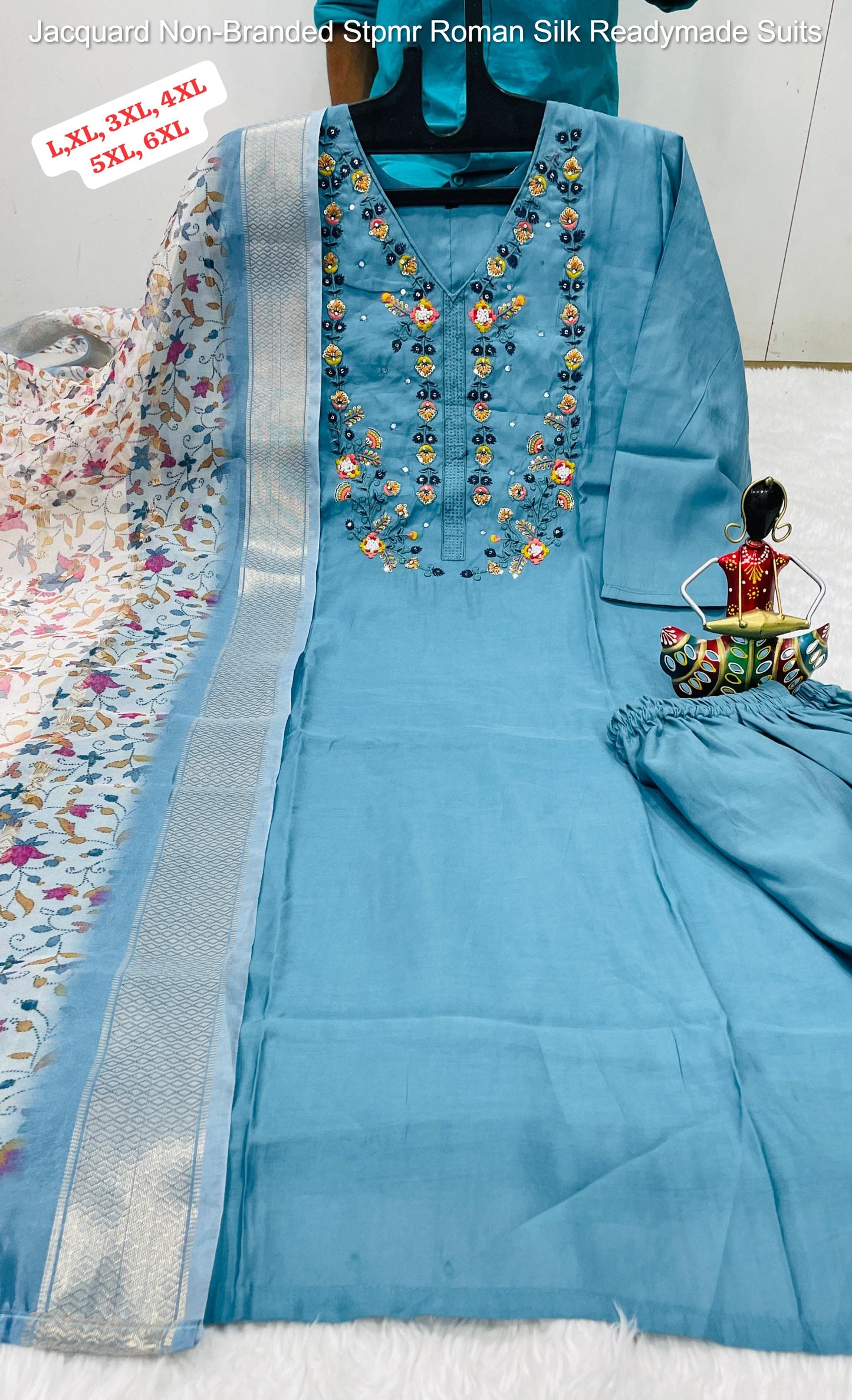 Jacquard Non-Branded Stpmr Roman Silk Readymade Suits