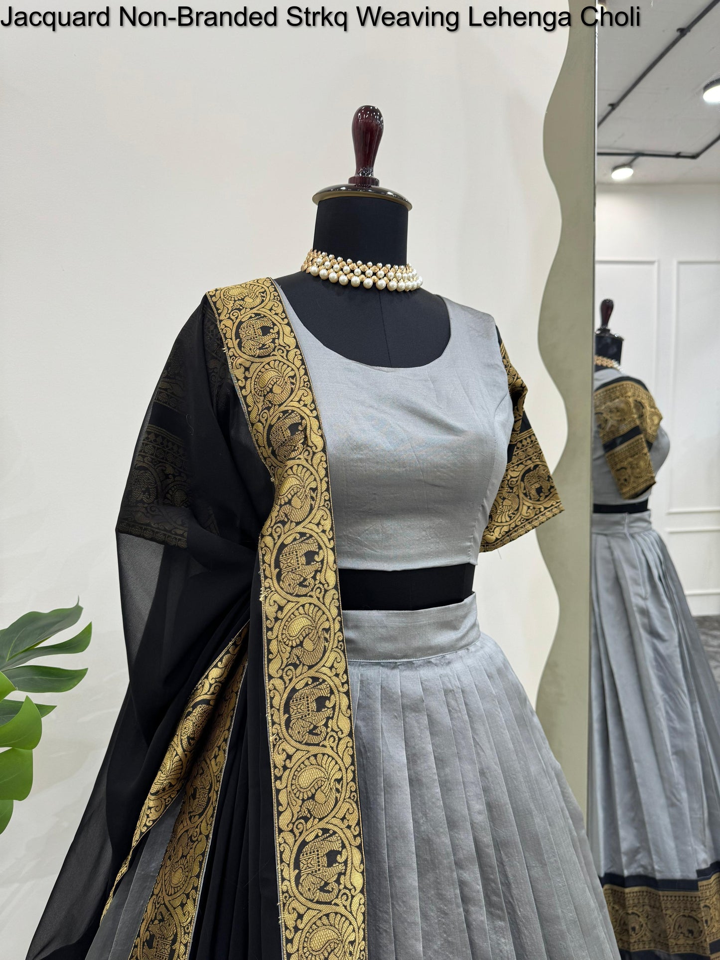 Jacquard Non-Branded Strkq Weaving Lehenga Choli