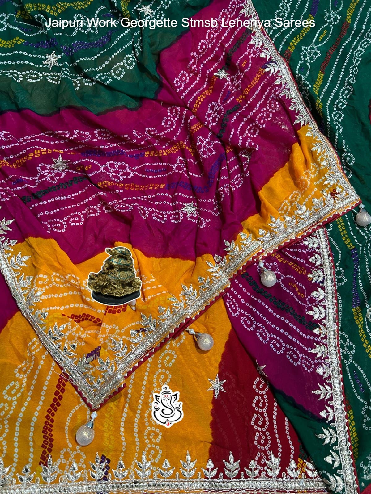 Jaipuri Work Georgette Stmsb Leheriya Sarees