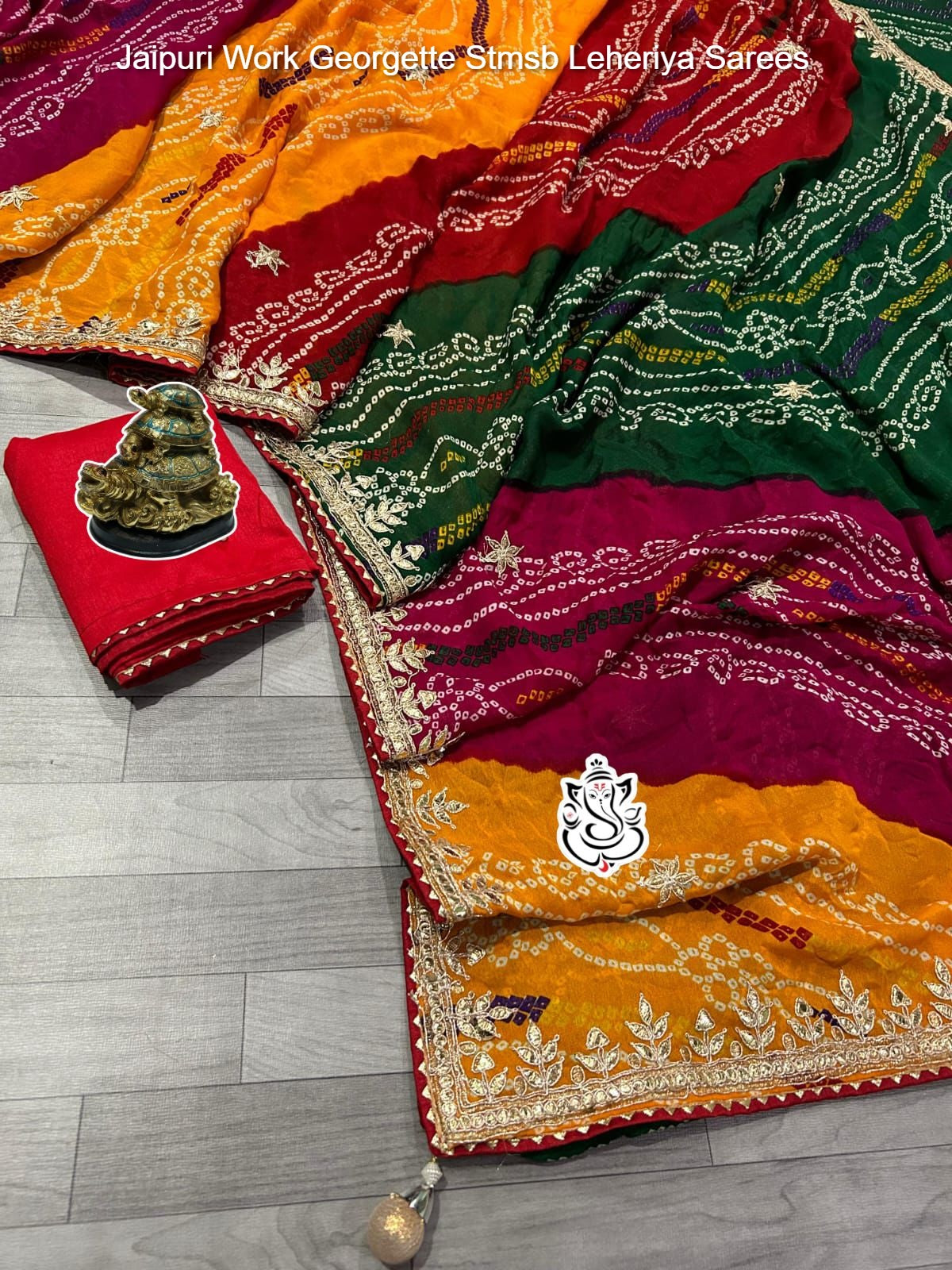 Jaipuri Work Georgette Stmsb Leheriya Sarees