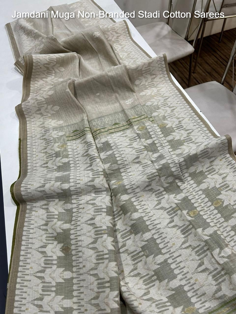 Jamdani Muga Non-Branded Stadi Cotton Sarees