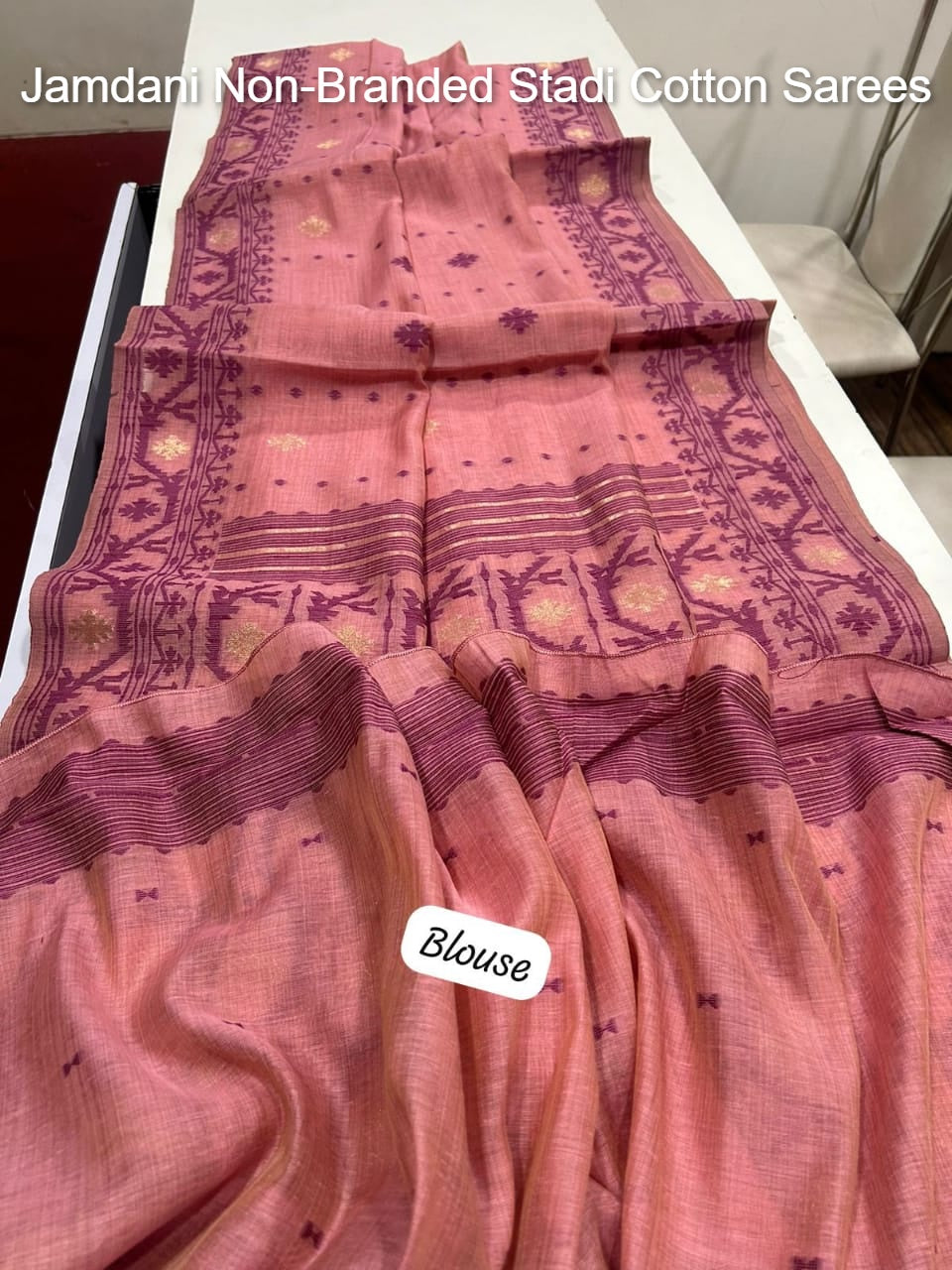 Jamdani Non-Branded Stadi Cotton Sarees