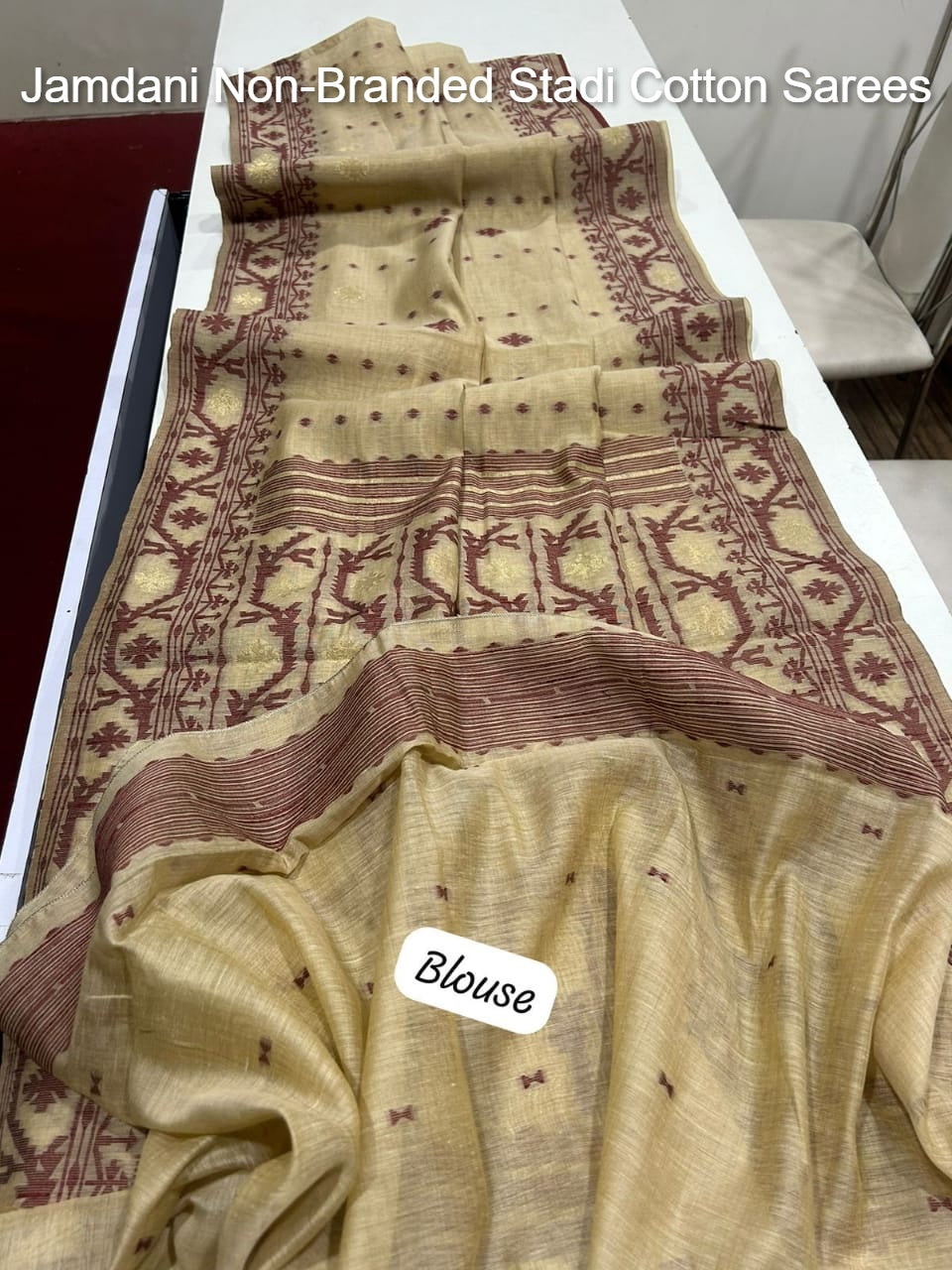 Jamdani Non-Branded Stadi Cotton Sarees
