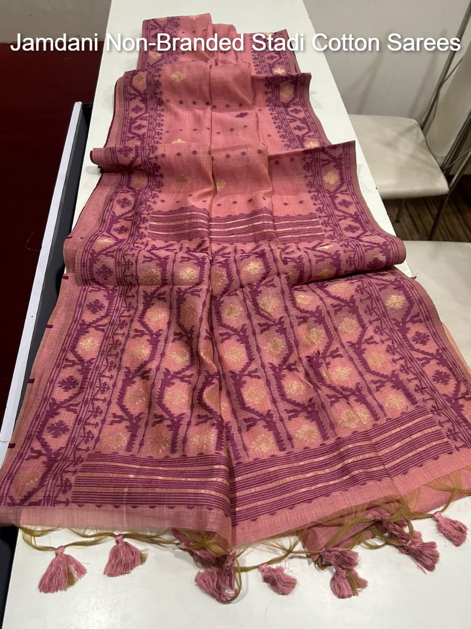 Jamdani Non-Branded Stadi Cotton Sarees