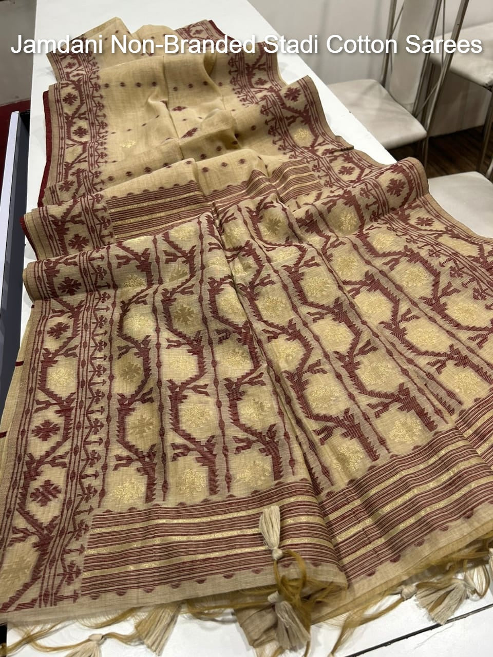 Jamdani Non-Branded Stadi Cotton Sarees