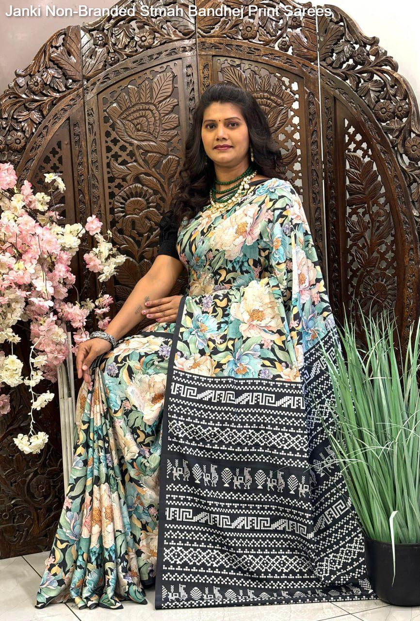 Janki Non-Branded Stmah Bandhej Print Sarees