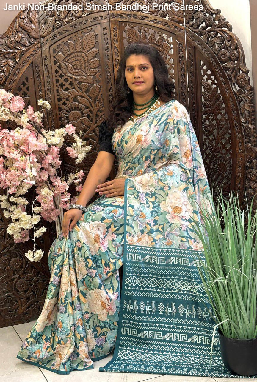 Janki Non-Branded Stmah Bandhej Print Sarees