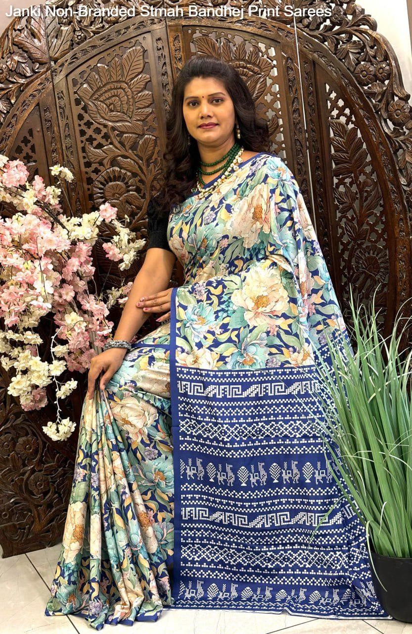 Janki Non-Branded Stmah Bandhej Print Sarees
